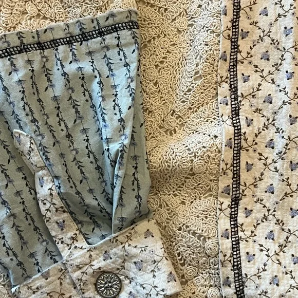 POL Patchwork Lace Leopard Floral Button up Jacket Shacket Cream and Black Small - Picture 4 of 9